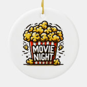 Movie Night Delight Speelse Popcorn Keramisch Ornament (Achterkant)