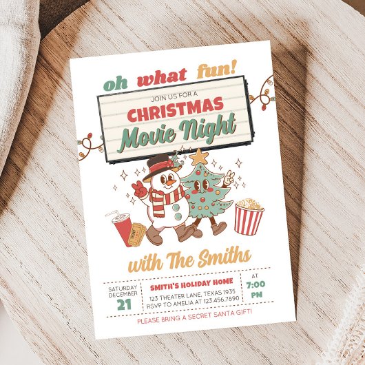 Movie Night Holiday Christmas Party Uitnodiging