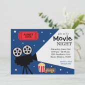 Movie Night Invitation Kaart (Staand voorkant)