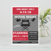 Movie Night Invitation Kaart (Staand voorkant)