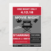 Movie Night Invitation Kaart (Voorkant / Achterkant)