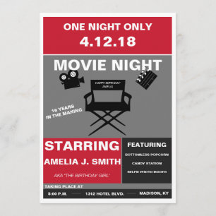 Movie Night Invitation Kaart