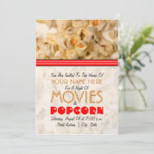 Movie Night Invitation - Popcorn Kaart (Staand voorkant)