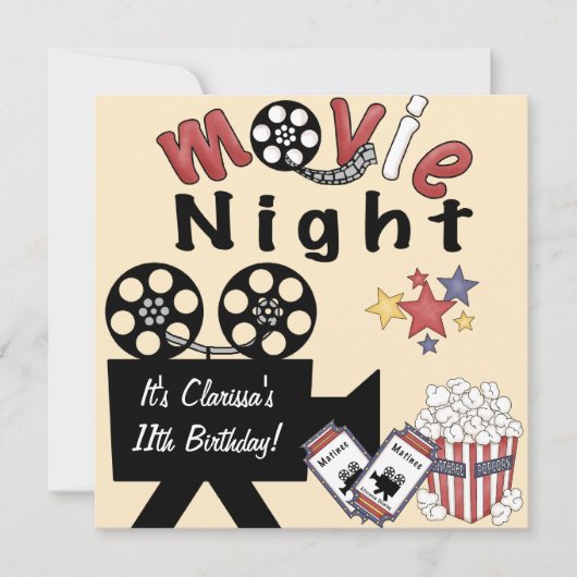 Movie Night Madness Invitations Kaart (Voorkant)
