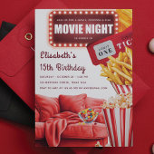 Movie Night Moderne Rode Verjaardag Kaart