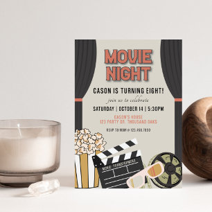 Movie Night, Movie thema, Movie night invite, Kaart
