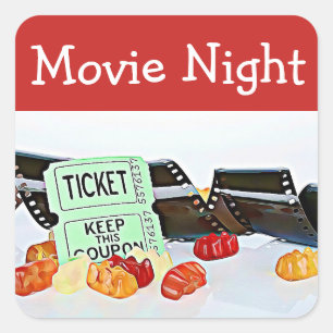 Movie Night Theatre Verjaardagsfeestje Stickers
