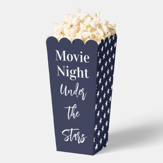 Movie Night Under the Stars Donkerblauw en Wit Bedankdoosjes (Popped)