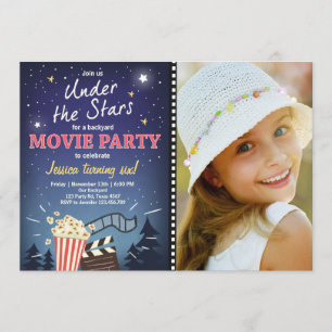 Movie Night Verjaardag Uitnodiging Onder de Sterre