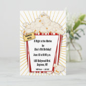 Movie Popcorn Uitnodiging (Staand voorkant)