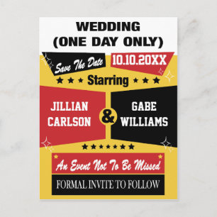 Movie Poster Wedding Save the Date Aankondigingskaart