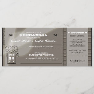 Movie Premiere REHEARSAL DINNER Tickets Invitation Kaart