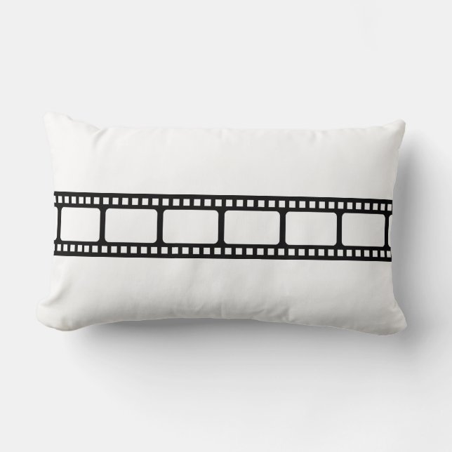 Movie Reel Stijlvol Zwart en Wit Kussen (Voorkant)