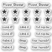 Movie Review Movie Journal-Stickers Sticker (Voorkant)