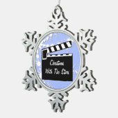 Movie Slate Clapperboard Tin Sneeuwvlok Ornament (Rechts)