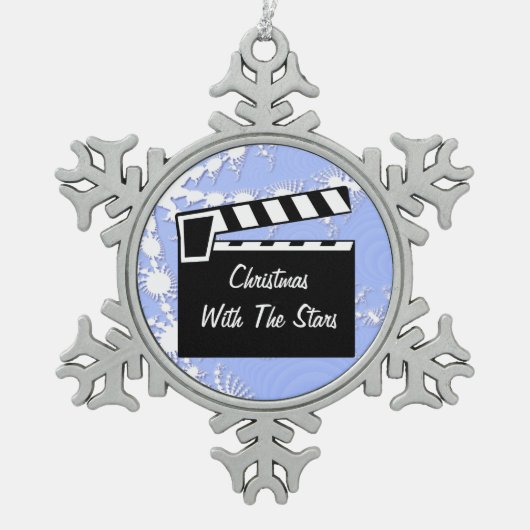 Movie Slate Clapperboard Tin Sneeuwvlok Ornament (Voorkant)