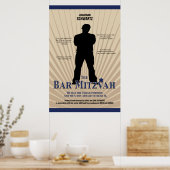 Movie Star Bar Mitzvah Poster Tan Navy Blue (Keuken)