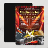 MOVIE STAR HOLLYWOOD Bat Mitzvah Uitnodiging (Voorkant / Achterkant)
