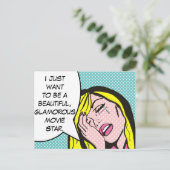 Movie Star Pop Art Briefkaart (Staand voorkant)