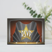 Movie Star RSVP Kaartje (Staand voorkant)