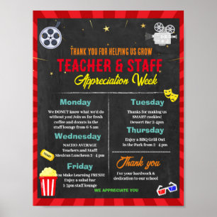 Movie Teacher Personeel Waardering Week sjabloon Poster