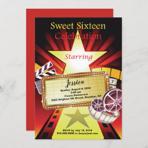 Movie Theme Sweet 16 Uitnodiging