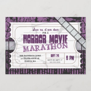 Movie Ticket Horror Movie Party Admission Kaart