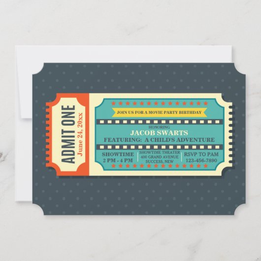 Movie Ticket Invitation Kaart (Voorkant)