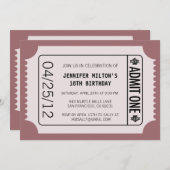 Movie Ticket Kaart (Voorkant / Achterkant)