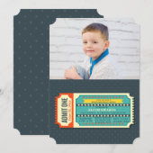 Movie Ticket Photo Invitation Kaart (Voorkant / Achterkant)