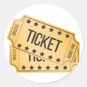 Movie Ticket Ronde Sticker