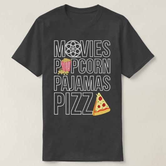Movies Popcorn Pajamas Pizza 10232315 T-shirt (Design voorkant)