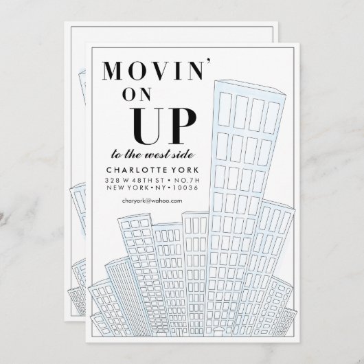 Movin' On Up Faire-part Moving (Devant / Derrière)