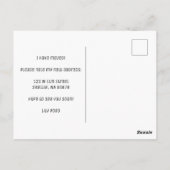 MOVING AANKONDIGING Aangepaste nieuwe adres Waterv Briefkaart (Achterkant)