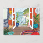 MOVING AANKONDIGING Aangepaste nieuwe adres Waterv Briefkaart (Voorkant)