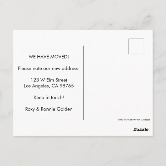 MOVING AANKONDIGING Monstera Waterverf Botanisch Briefkaart (Achterkant)