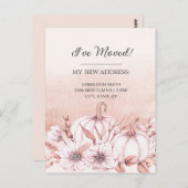 Moving Announcement Rustic White Pumpkins Sinaasap Briefkaart (Voorkant / Achterkant)