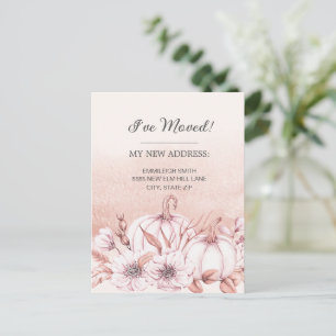 Moving Announcement Rustic White Pumpkins Sinaasap Briefkaart