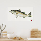 Moving Bass Gyotaku Poster (Keuken)