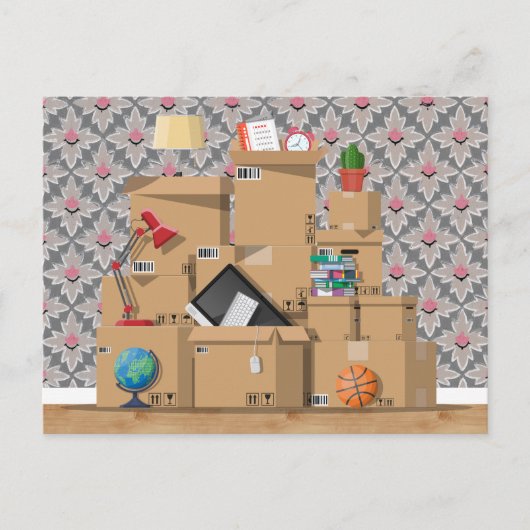 Moving Boxes New House Home Adres Aankondiging P (Voorkant)