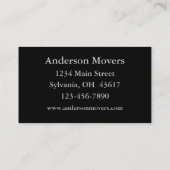 Moving Company, Carte de visite (Dos)