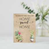 Moving Faire-part Adresse Home Sweet Home Cactus (Debout devant)