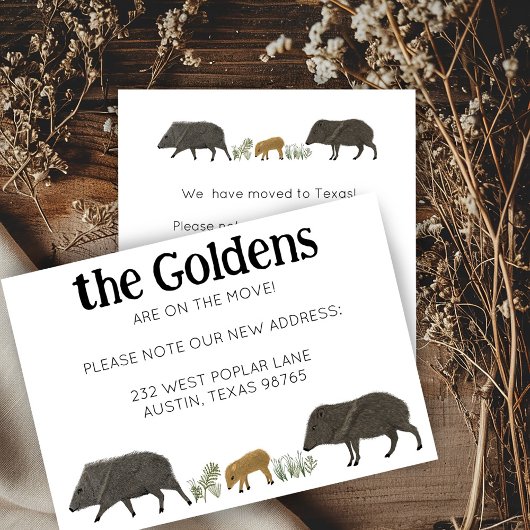 MOVING FAIRE-PART Javelina Family Carte Sud-Ouest