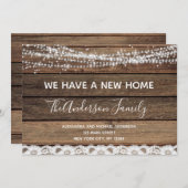 Moving Faire-part Rustic Farmhouse Wood (Devant / Derrière)