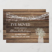 Moving Faire-part Rustic Farmhouse Wood (Devant / Derrière)