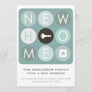 Moving House Faire-part - Blue Modern Typographie