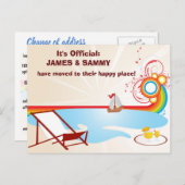 Moving New Address Beach Aankondigingskaart (Voorkant / Achterkant)