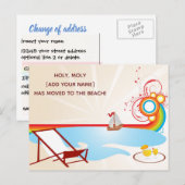 Moving New Address Beach Aankondigingskaart (Voorkant / Achterkant)