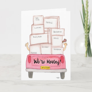 Moving on Down the Road - change of address Feestdagen Kaart