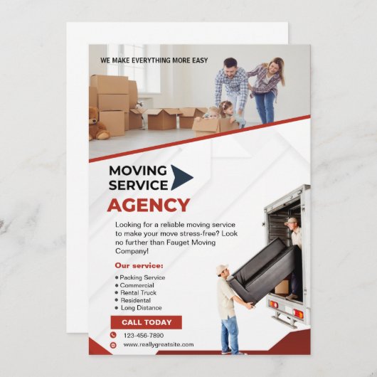 Moving Service Flyer Kaart (Voorkant / Achterkant)